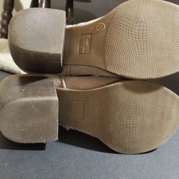 Crown Vintage Windy Taupe Suede Leather Tall Cowboy Western Boots 6M - Picture 16 of 16